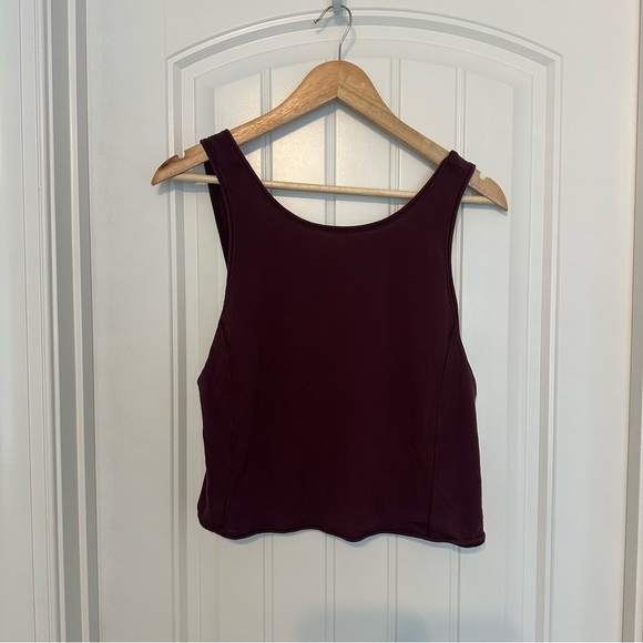 Lululemon Tank Top Twist Back Maroon Workout Gym Yoga Summer Size Medium - Picture 4 of 6